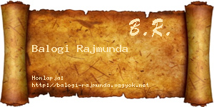 Balogi Rajmunda névjegykártya